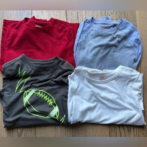 Cat & Jack Kids' Boys Long Sleeve T-Shirt Bundle Size L (12/14) Red Gray Blue Wh